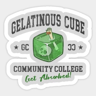 Gelatinous Cube Community College Sticker
